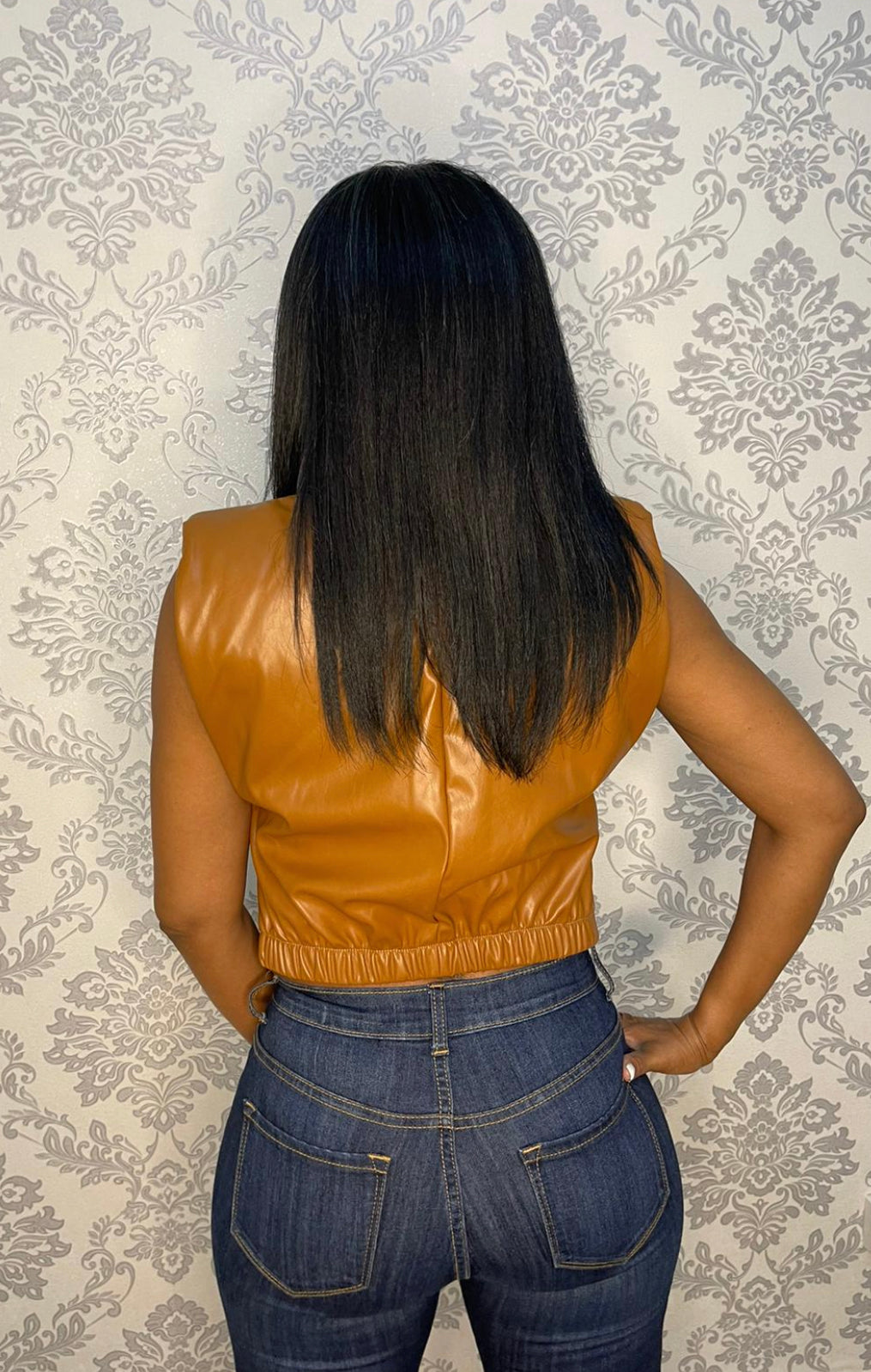 "LEATHER" TOP