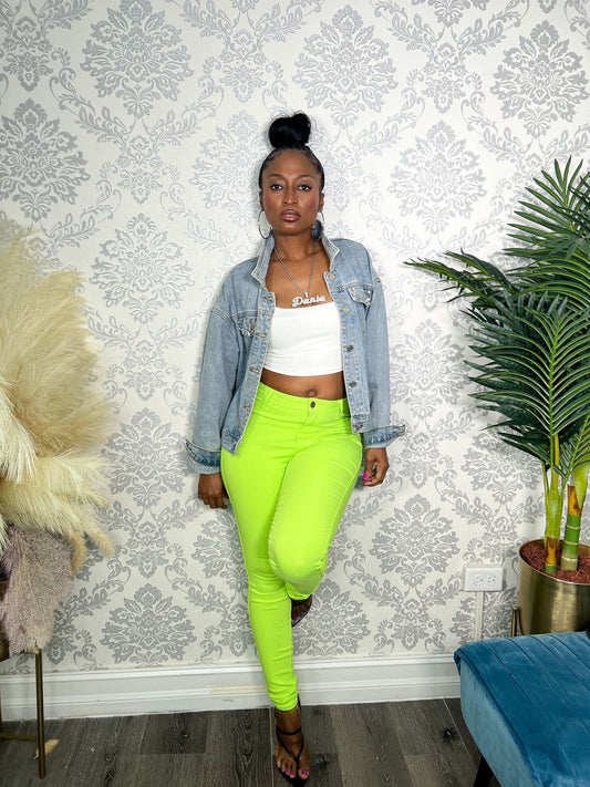 NEON GREEN COLOURED JEANS