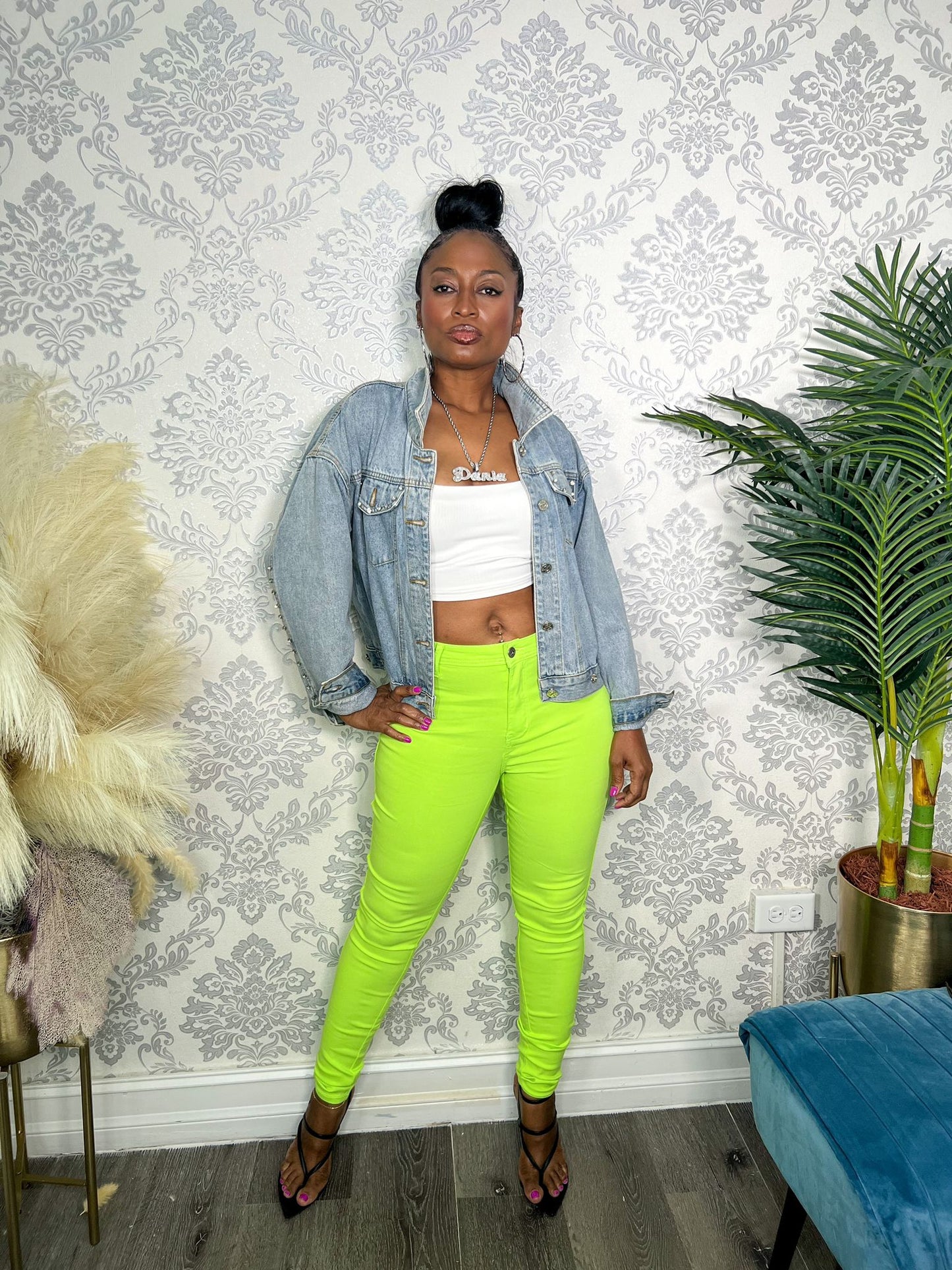 NEON GREEN COLOURED JEANS